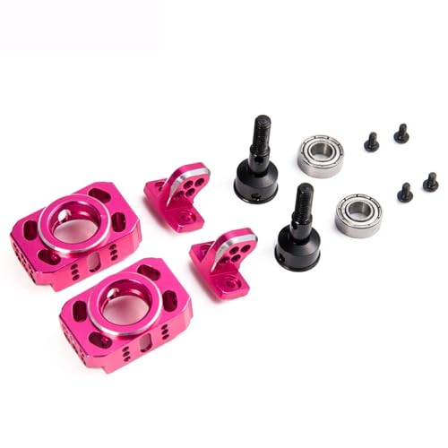 UIKEEYUIS 8 stücke Aluminium Legierung Lenkung Hub Carrier Für 1/10 D4 RWD On Road Fahrzeuge Langlebig Rosa RC Auto Zubehör ersatz Teile von UIKEEYUIS