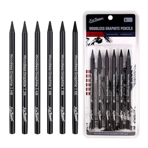 UIKEEYUIS Vielseitiges Skizzieren mit Leichtigkeit mit dem holzlosen Künstlerstift Set, Zeichenstiften, Graphitstift, Skizzieren, praktische Geschenke, 6 Sätze von UIKEEYUIS