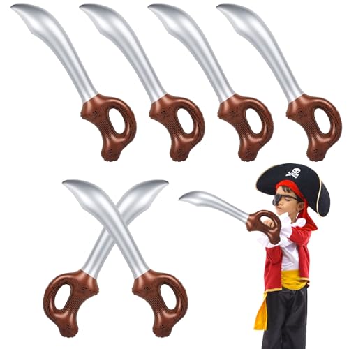 UILYNIU 6 Stück Inflatable aufblasbares Schwert Piratenschwert Aufgeblasenes Messer Piratenschwert Aufblasbare Party Props Party Supplies Favors Ballons Themenparty Festival Cosplay(6 Stück) von UILYNIU