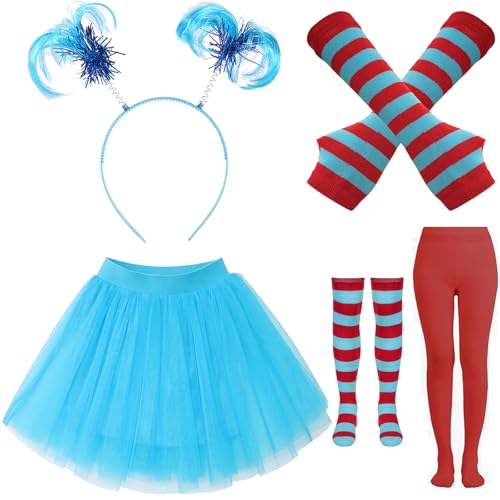 Halloween Cosutme for Women Book Storybook Character Tulle Tutu with Accessories Set, Blau, L von UIMLK