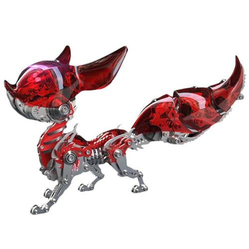 3D Metall Fuchs Puzzles für Erwachsene, Metallmodelle zum Bauen, Stahlmodelle, 3D Metall Modellbausätze, Stahl Heimdekoration Kunst Basteln Geschenke Spielzeug für Erwachsene (Fox Red) von UINOFER