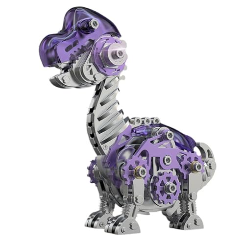 3D-Metallpuzzle für Erwachsene, Metallmodelle zum Bauen, Stahlmodelle, 3D-Metallmodellbausätze, Stahl Heimdekoration Kunsthandwerk Geschenke Spielzeug für Erwachsene (Brachiosaurus Violet) von UINOFER