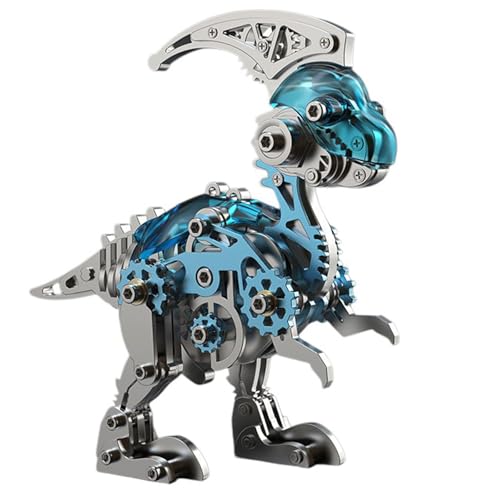 3D-Metallpuzzle für Erwachsene, Metallmodelle zum Bauen, Stahlmodelle, 3D-Metallmodellbausätze, Stahl Heimdekoration Kunsthandwerk Geschenke Spielzeug für Erwachsene (Parasaurolophus Blue) von UINOFER