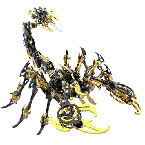 3D-Metallpuzzle für Erwachsene, Metallmodelle zum Bauen, Stahlmodelle, 3D-Metallmodellbausätze, Stahl Heimdekoration Kunsthandwerk Geschenke Spielzeug für Erwachsene (Scorpion Black Gold) von UINOFER