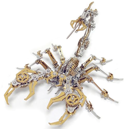 3D-Metallpuzzle für Erwachsene, Metallmodelle zum Bauen, Stahlmodelle, 3D-Metallmodellbausätze, Stahl Heimdekoration Kunsthandwerk Geschenke Spielzeug für Erwachsene (Scorpion Gold) von UINOFER