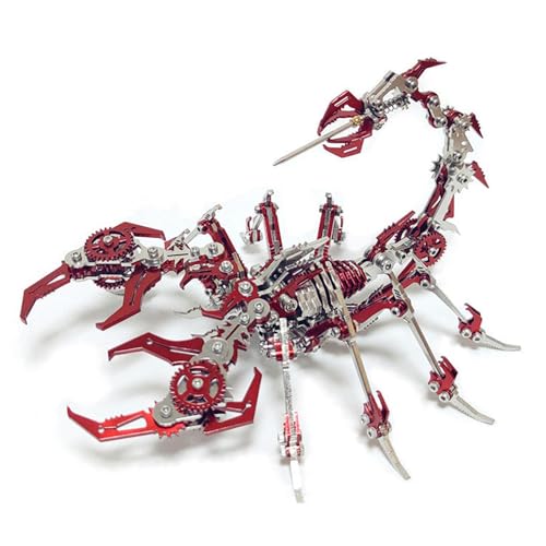 3D-Metallpuzzle für Erwachsene, Metallmodelle zum Bauen, Stahlmodelle, 3D-Metallmodellbausätze, Stahl Heimdekoration Kunsthandwerk Geschenke Spielzeug für Erwachsene (Scorpion Red) von UINOFER