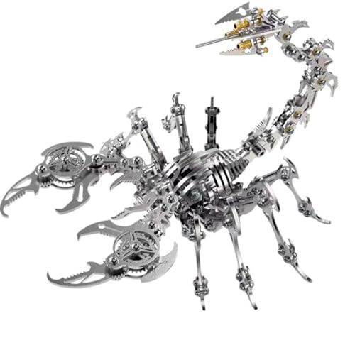 3D-Metallpuzzle für Erwachsene, Metallmodelle zum Bauen, Stahlmodelle, 3D-Metallmodellbausätze, Stahl Heimdekoration Kunsthandwerk Geschenke Spielzeug für Erwachsene (Scorpion Silver) von UINOFER