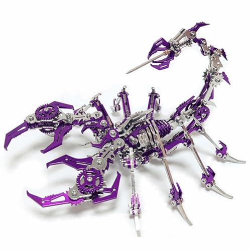 3D-Metallpuzzle für Erwachsene, Metallmodelle zum Bauen, Stahlmodelle, 3D-Metallmodellbausätze, Stahl Heimdekoration Kunsthandwerk Geschenke Spielzeug für Erwachsene (Scorpion Violet) von UINOFER