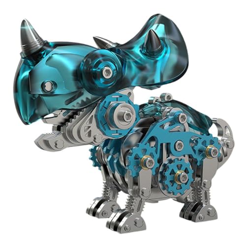 3D-Metallpuzzle für Erwachsene, Metallmodelle zum Bauen, Stahlmodelle, 3D-Metallmodellbausätze, Stahl Heimdekoration Kunsthandwerk Geschenke Spielzeug für Erwachsene (Triceratops Blue) von UINOFER