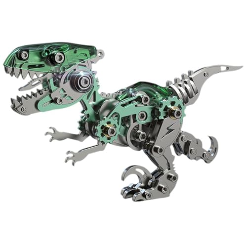 3D-Metallpuzzle für Erwachsene, Metallmodelle zum Bauen, Stahlmodelle, 3D-Metallmodellbausätze, Stahl Heimdekoration Kunsthandwerk Geschenke Spielzeug für Erwachsene (Velociraptor Green) von UINOFER