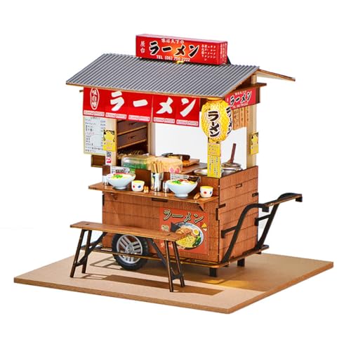 DIY Gewächshaus Holz, Miniatur Garten Haus Selber Bauen mit Möbeln, Kreatives Bausatz Erwachsene, Modellbausatz für Erwachsene und Kinder (Japanese Food Cart B) von UINOFER