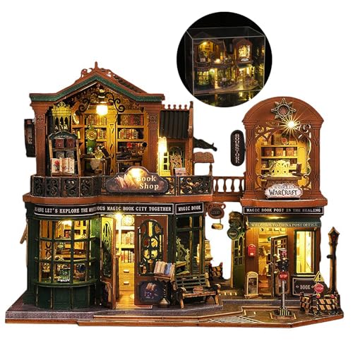 UINOFER DIY Miniatur Bausatz, Miniatur-Bausatz zum Selberbauen mit Möbeln, Modellhäuser zum Bauen, Bausatz für EIN Kleines Haus, Puppenhaus Bausätze für Erwachsene, Kinder (Twilight Shop) von UINOFER