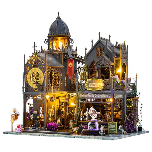 DIY Miniatur Bausatz, Miniatur-Bausatz zum Selberbauen mit Möbeln, Modellhäuser zum Bauen, Bausatz für EIN Kleines Haus, Puppenhaus Bausätze für Erwachsene, Kinder (Magic Coffee Shop) von UINOFER