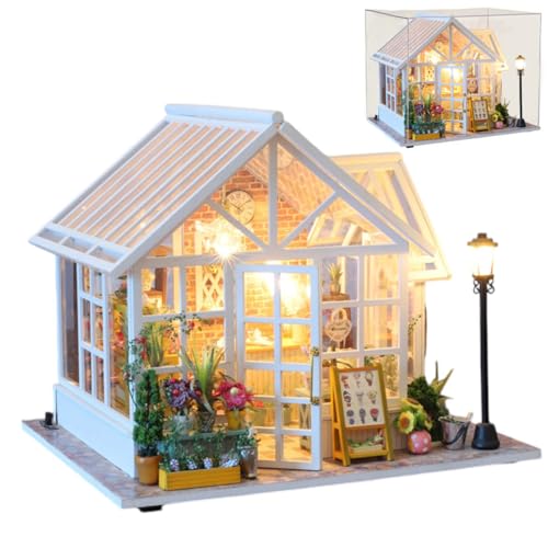 DIY Miniatur Bausatz, Miniatur-Bausatz zum Selberbauen mit Möbeln, Modellhäuser zum Bauen, Bausatz für EIN Kleines Haus, Puppenhaus Bausätze für Erwachsene, Kinder (Sunshine House) von UINOFER