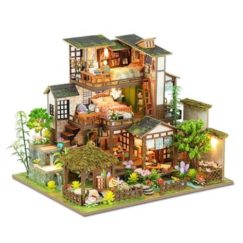 UINOFER DIY Miniatur Garten Haus Selber Bauen mit Möbeln, Kreatives Bausatz Erwachsene, Modellbausatz für Erwachsene und Kinder - Garden Villa von UINOFER