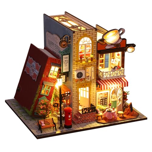 UINOFER Modellbausatz DIY Miniaturhaus Bausatz mit Möbeln, Puppenhäuser Book Nook DIY Kit, 3D Diorama für Erwachsene Zum Bauen - 07 von UINOFER