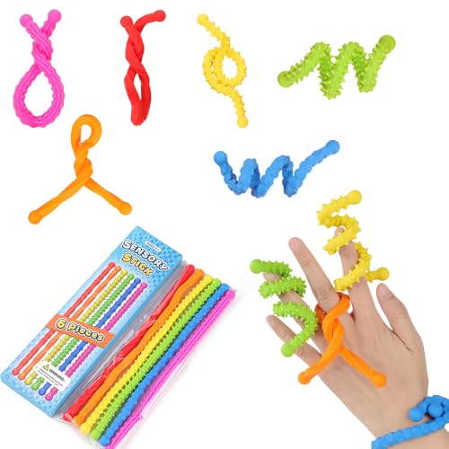 6Pack Sensory Stick Fidget Toys, Textured Calming Sensory Toys for Autism Kids, Anxiety Stress Relief Fidgets Strings Set for Travel 6Pack Sensory Stick Fidget Toys, Textured Calming Sensory Toys for Autism Kids, Anxiety Stress Relief Fidgets Strings Set for Travel von UIXENI