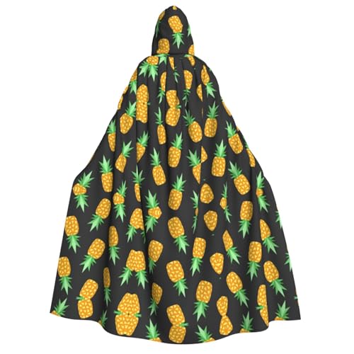 UJKAM Ananas Gelb Erwachsene Halloween Mantel mit Kapuze Erwachsene Party Dekoration Mantel Halloween Cosplay Kostüm von UJKAM