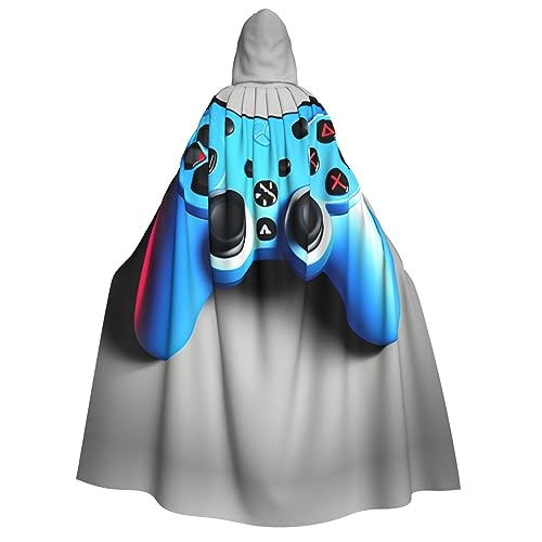 UJKAM Blauer Gamecontroller-Umhang für Erwachsene, Halloween, Kapuzenumhang, Party-Dekoration, Umhang, Halloween, Cosplay-Kostüm von UJKAM