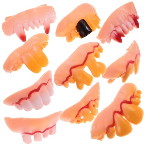 UKCOCO 10 Stück Teiliges Halloween Vampirzähne Lustige Horror Zombie Zähne Wiederverwendbare Halloween Kostüm Requisite Bequemes Sicheres Gebiss für Party Cosplay und Gruselige UKCOCO 10 Stück Teiliges Halloween Vampirzähne Lustige Horror Zombie Zähne Wiederverwendbare Halloween Kostüm Requisite Bequemes Sicheres Gebiss für Party Cosplay und Gruselige von UKCOCO
