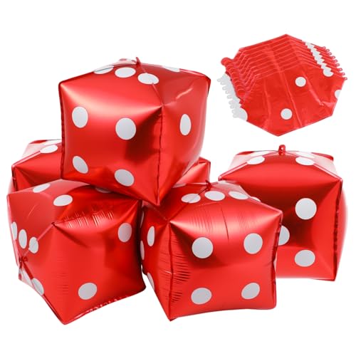 UKCOCO 10 Stück Würfel Folienballons Rot Partydekoration Würfelmotiv Langlebig Wetterfest Indoor Outdoor für Spielabend und Themenfeier UKCOCO 10 Stück Würfel Folienballons Rot Partydekoration Würfelmotiv Langlebig Wetterfest Indoor Outdoor für Spielabend und Themenfeier von UKCOCO