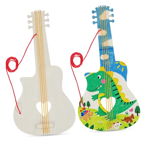 UKCOCO 2 Stück DIY Holz Gitarre für Unbemalte Graffiti Gitarre aus Hochwertigem Holz für Kreative Bastelprojekte und Dekoration im Kinderzimmer UKCOCO 2 Stück DIY Holz Gitarre für Unbemalte Graffiti Gitarre aus Hochwertigem Holz für Kreative Bastelprojekte und Dekoration im Kinderzimmer von UKCOCO