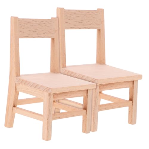 UKCOCO 2 Stück Miniatur Holzstuhl Langlebige Puppenhaus Möbel Naturfarben Fein Verarbeitet Wohnzimmerschmuck Zubehör für Puppenhaus Mädchen und Miniatur Haus Dekoration UKCOCO 2 Stück Miniatur Holzstuhl Langlebige Puppenhaus Möbel Naturfarben Fein Verarbeitet Wohnzimmerschmuck Zubehör für Puppenhaus Mädchen und Miniatur Haus Dekoration von UKCOCO