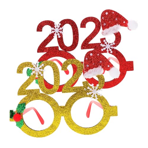 UKCOCO 2 Stück Weihnachtsbrillen Partyaccessoire Xmas Eyeglasses Props Weihnachtsfeier Rot Gold Weihnachtsrahmen mit Schneemann Hirschgeweih Design UKCOCO 2 Stück Weihnachtsbrillen Partyaccessoire Xmas Eyeglasses Props Weihnachtsfeier Rot Gold Weihnachtsrahmen mit Schneemann Hirschgeweih Design von UKCOCO