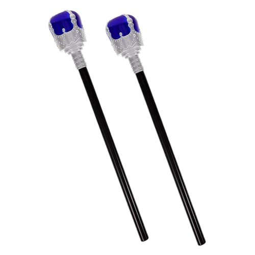 UKCOCO 2 Stück Zauberstab aus Robustem Kunststoff Sicheres Halloween Kostüm König Vielseitiges Requisit für Rollenspiele und Bühnenauftritte Blau UKCOCO 2 Stück Zauberstab aus Robustem Kunststoff Sicheres Halloween Kostüm König Vielseitiges Requisit für Rollenspiele und Bühnenauftritte Blau von UKCOCO