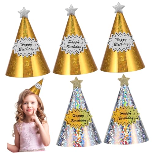 UKCOCO 20 Stück Teiliges Kindergeburtstags Partyhüte Sternförmig Gold Silber Bequemer Sitz mit Gummizug Bunte Geburtstagsfeier Kopfbedeckung für Jungen und Mädchen für Kinderparty UKCOCO 20 Stück Teiliges Kindergeburtstags Partyhüte Sternförmig Gold Silber Bequemer Sitz mit Gummizug Bunte Geburtstagsfeier Kopfbedeckung für Jungen und Mädchen für Kinderparty von UKCOCO
