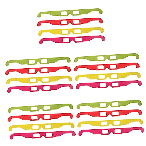 UKCOCO 20st 3d-feuerwerksbrille Gerahmte Brille Quadratische Gläser 3d-anaglyphenbrille Neuartige Sonnenbrille Kind Brille Mit Quadratischem Rahmen Lichter Doppellagiger 250g-karton von UKCOCO