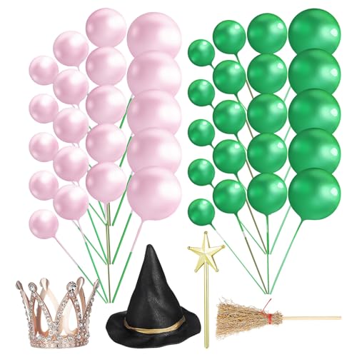 UKCOCO 44 Stück Böse Kuchendekorationen: Hexenhut, Krone, Besen Und Sternstab, Cupcake-topper für Halloween-geburtstagsparty-zubehör UKCOCO 44 Stück Böse Kuchendekorationen: Hexenhut, Krone, Besen Und Sternstab, Cupcake-topper für Halloween-geburtstagsparty-zubehör von UKCOCO