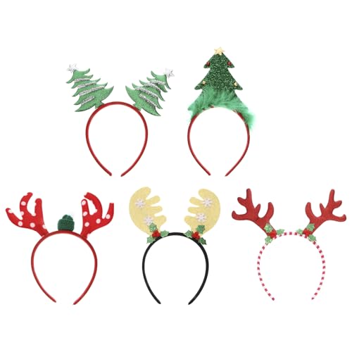 UKCOCO 5 Stück Weihnachtsgeweih-stirnbänder, Haarreifen in Verschiedenen Farben, Festlicher Kopfschmuck für Kinder, Partykostüm-zubehör, Zufälliger Stil UKCOCO 5 Stück Weihnachtsgeweih-stirnbänder, Haarreifen in Verschiedenen Farben, Festlicher Kopfschmuck für Kinder, Partykostüm-zubehör, Zufälliger Stil von UKCOCO