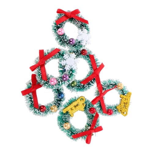 UKCOCO 6 Stück Miniatur Weihnachtskranz Teiliges Mini Xmas Wreath Dekoration für Puppenhaus Weihnachtsdeko Micro Landschaft Festlicher Miniaturkranz für Fenster Baum Tür und Geschenkbox UKCOCO 6 Stück Miniatur Weihnachtskranz Teiliges Mini Xmas Wreath Dekoration für Puppenhaus Weihnachtsdeko Micro Landschaft Festlicher Miniaturkranz für Fenster Baum Tür und Geschenkbox von UKCOCO