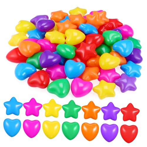 UKCOCO 60 Stück Teiliges Bunte Pits Bälle Herz und Sternform Leichte PE Material Schwimmbadspielzeug Kreatives Indoor Pool Füllmaterial für Party und Spielspaß UKCOCO 60 Stück Teiliges Bunte Pits Bälle Herz und Sternform Leichte PE Material Schwimmbadspielzeug Kreatives Indoor Pool Füllmaterial für Party und Spielspaß von UKCOCO