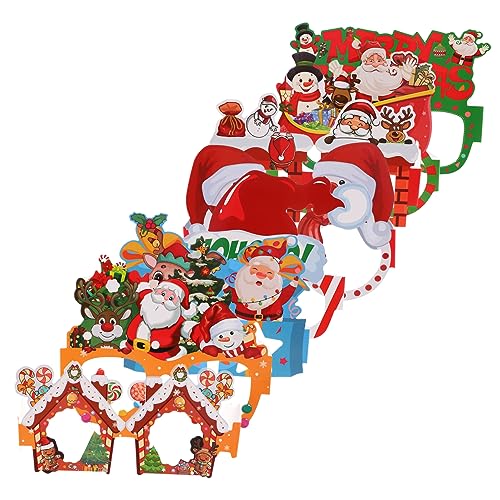 UKCOCO 8 Stück Teiliges Weihnachts Papierbrillen mit Lustigen Partybrillenrahmen Klassische Xmas Motive Farbenfrohe Foto Requisiten für Festliche Weihnachtsfeiern und Dekorative UKCOCO 8 Stück Teiliges Weihnachts Papierbrillen mit Lustigen Partybrillenrahmen Klassische Xmas Motive Farbenfrohe Foto Requisiten für Festliche Weihnachtsfeiern und Dekorative von UKCOCO