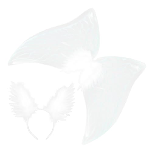 UKCOCO Engelsflügel Kostüm Weiß Federn Flügel mit Passendem Haarreif Leichtes Party und Karneval Accessoire für Damen und Mädchen Sicheres Material Bequemes Tragen für Fasching und UKCOCO Engelsflügel Kostüm Weiß Federn Flügel mit Passendem Haarreif Leichtes Party und Karneval Accessoire für Damen und Mädchen Sicheres Material Bequemes Tragen für Fasching und von UKCOCO