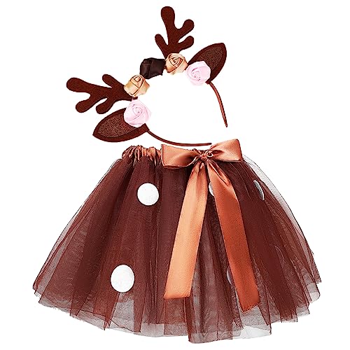 UKCOCO Kostüm Set mit Tüllrock und Weihnachts Haarreif Weicher Polyester und Atmungsaktiv für Party Tanz Cosplay Festliches Weihnachtsoutfit für Mädchen UKCOCO Kostüm Set mit Tüllrock und Weihnachts Haarreif Weicher Polyester und Atmungsaktiv für Party Tanz Cosplay Festliches Weihnachtsoutfit für Mädchen von UKCOCO