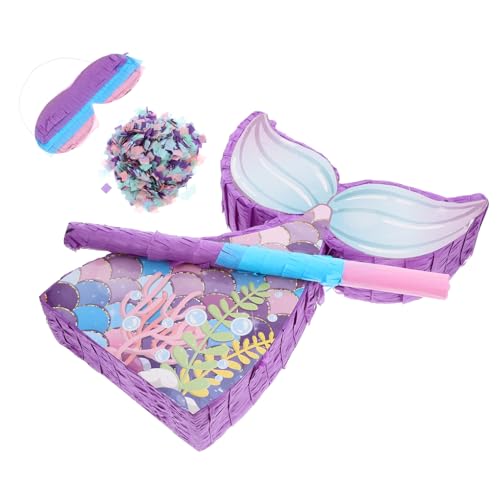 UKCOCO Mermaid Tail Pinata mit und Augenbinde Papier Material Langlebiges Geburtstags für Party Dekoration und Lustiges Mehrzweck Spiel für Festlichkeiten UKCOCO Mermaid Tail Pinata mit und Augenbinde Papier Material Langlebiges Geburtstags für Party Dekoration und Lustiges Mehrzweck Spiel für Festlichkeiten von UKCOCO