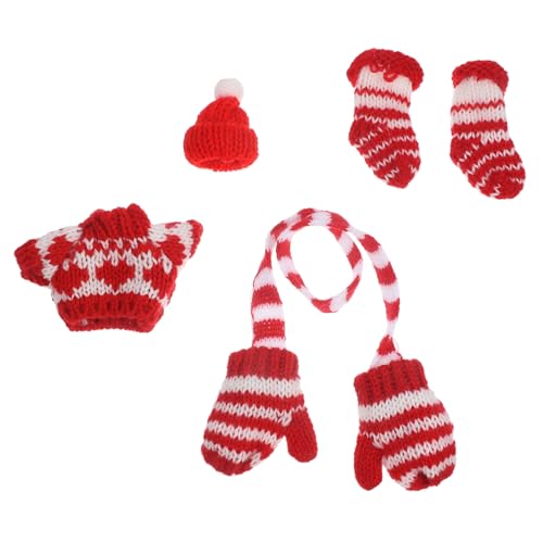 UKCOCO Mini Strick Winterkleidung für Puppenhaus mit Mütze Handschuhen Pullover und Socken Weiche Langlebige Stoffe Festliche Dekoration für Mädchen und Kreative Rollenspiele UKCOCO Mini Strick Winterkleidung für Puppenhaus mit Mütze Handschuhen Pullover und Socken Weiche Langlebige Stoffe Festliche Dekoration für Mädchen und Kreative Rollenspiele von UKCOCO