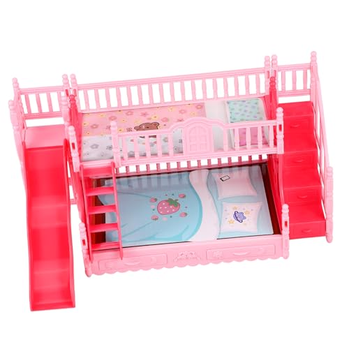 UKCOCO Miniatur Puppenhaus Möbel Doppelstockbett mit Leiter Realistisch Gestaltetes Kleines Puppenbett aus Hochwertigem Material Gestaltetes Kinderbett für Puppenhaus Dekoration und UKCOCO Miniatur Puppenhaus Möbel Doppelstockbett mit Leiter Realistisch Gestaltetes Kleines Puppenbett aus Hochwertigem Material Gestaltetes Kinderbett für Puppenhaus Dekoration und von UKCOCO