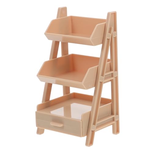 UKCOCO Miniatur Stöckiges Plastikregal für Puppenhaus Dekoration Kompaktes Langlebiges Möbel für Mini Bücher Tragbares Puppenhaus Zubehör in Hellem Holzfarbton UKCOCO Miniatur Stöckiges Plastikregal für Puppenhaus Dekoration Kompaktes Langlebiges Möbel für Mini Bücher Tragbares Puppenhaus Zubehör in Hellem Holzfarbton von UKCOCO