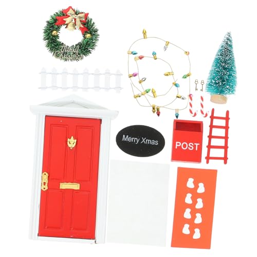 UKCOCO Miniatur Weihnachts Teilig Miniatur Puppenhaus Türkranz Ornament Figurine für Festliche Mini Haus Dekoration UKCOCO Miniatur Weihnachts Teilig Miniatur Puppenhaus Türkranz Ornament Figurine für Festliche Mini Haus Dekoration von UKCOCO