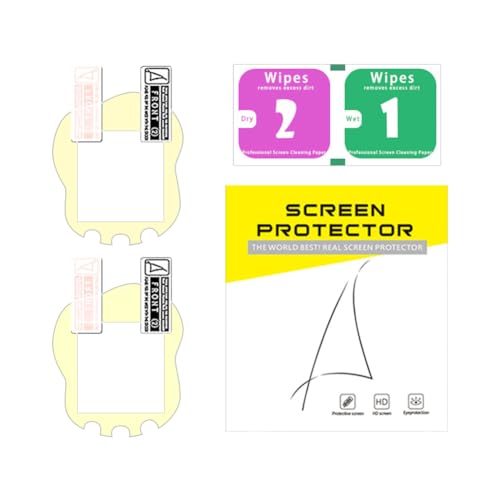 UKETO 2 Stück Displayschutzfolie, Kratzfest, PET/TPU, Displayschutzfolie, Anti-Fingerabdruck, HD for Uni Band, Haustierzubehör (gelbe weiche TPU-Folie) von UKETO