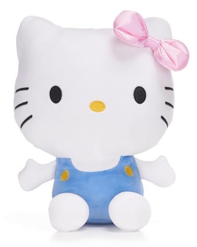 Hello Kitty Plüschtier, 25,4 cm, rosa metallische Schleife, Hello Kitty, blauer Plüsch von UKToyworld