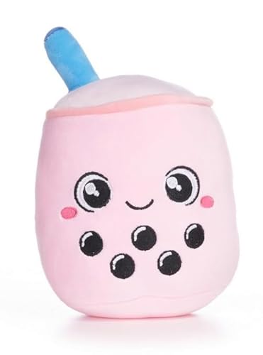 UKToyworld Bubble Tea Plüsch, rosa Erdbeere, 17,8 cm, Boba-Milchtee, Plüschtier von UKToyworld