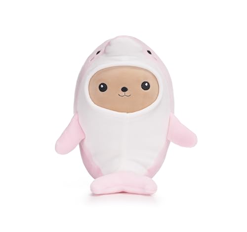 UKToyworld Kawaii Squashy Pink Plüschtier 30.5 cm Bär in Pastell Rosa Delfin Kostüm Bär Plüsch von UKToyworld