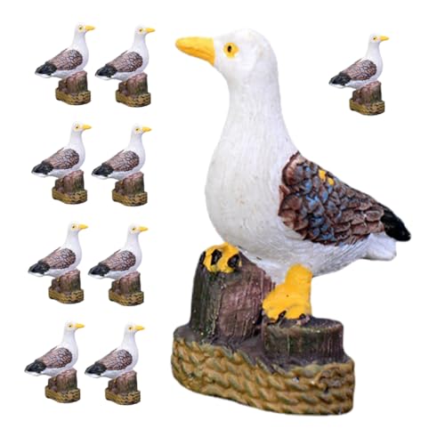 ULDIGI 10st Möwe-Ornament Möwe-Vogel-skulptur Möwenfiguren Möwe-Statue Hofdekoration Nautische Küstenmöwenstatue Gartenvogelstatue Nautische Möwen Möwe-Vogel-Statue Tierfiguren Harz von ULDIGI