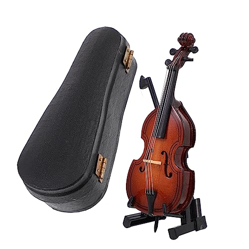 ULDIGI 1stk Cello-Modell Miniatur-bassmodell Mini-bassgitarrenmodell Geigengeschenke Mini-Instrumente Instrumenten-Desktop-dekor Mini-Violoncello-Handwerk Instrument Brown Linde von ULDIGI