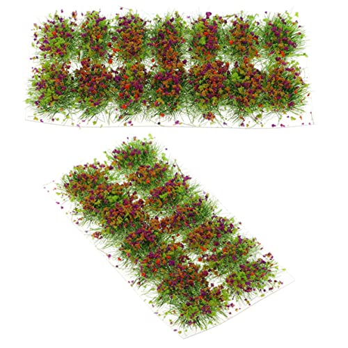ULDIGI 2 Kisten Grasschuppen Gefälschtes Grasmodell Gefälschte Pflanzendekor Miniaturen Grasbüschel-Modell Statische Grasbüschel Sand-Layout-Modell Miniatursträucher Büsche Eisenbahn Harz von ULDIGI
